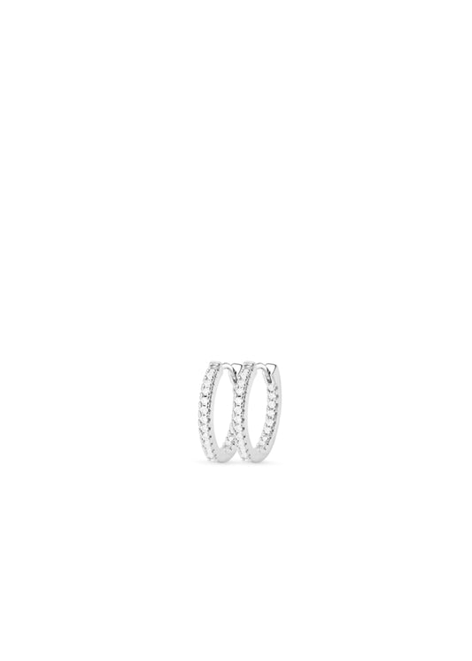 20mm Zirconia Hoops Silver