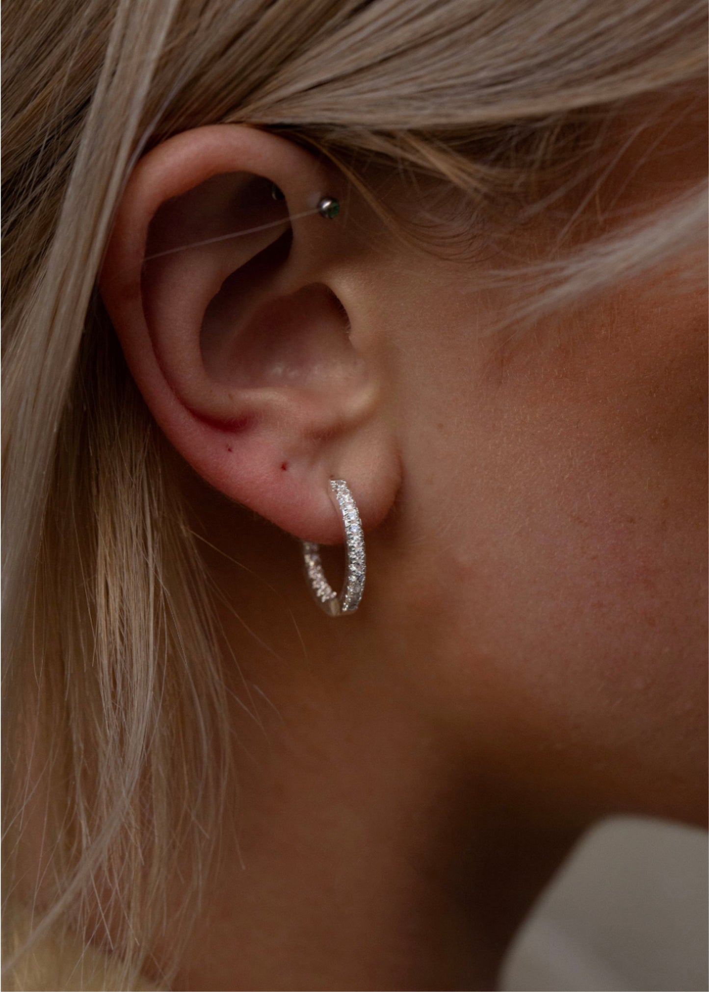 20mm Zirconia Hoops Silver