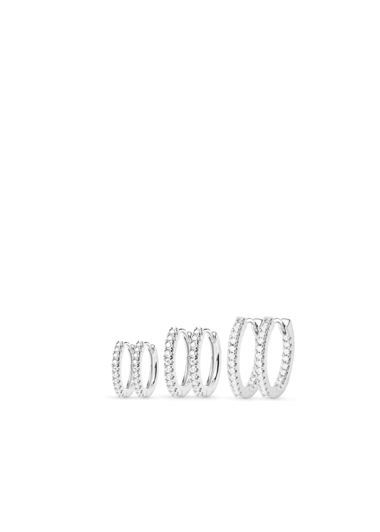 Zirconia Hoops 3-Pack Silver