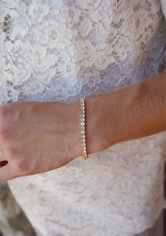 4,5mm White Tennis Bracelet Gold