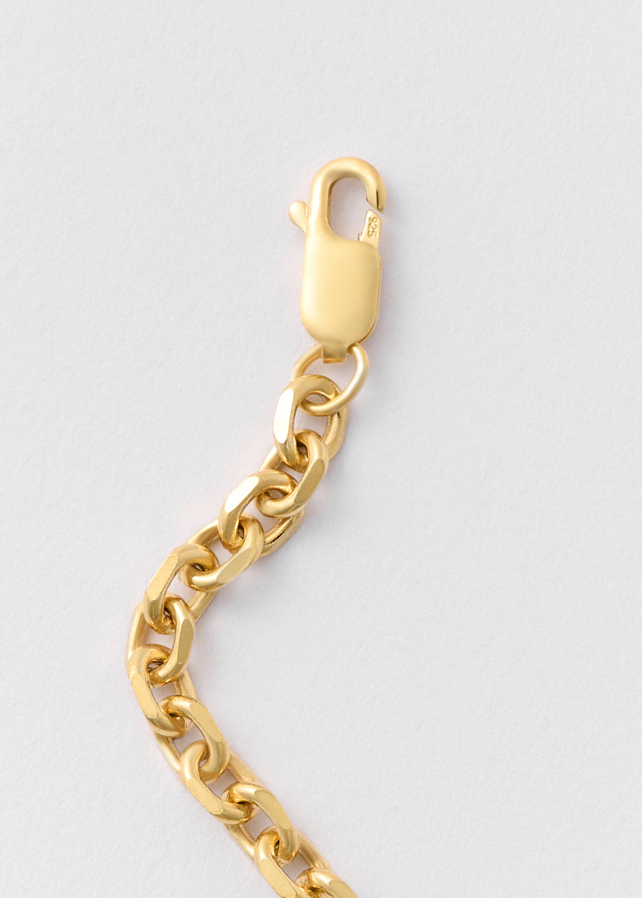4mm Anchor Bracelet Gold