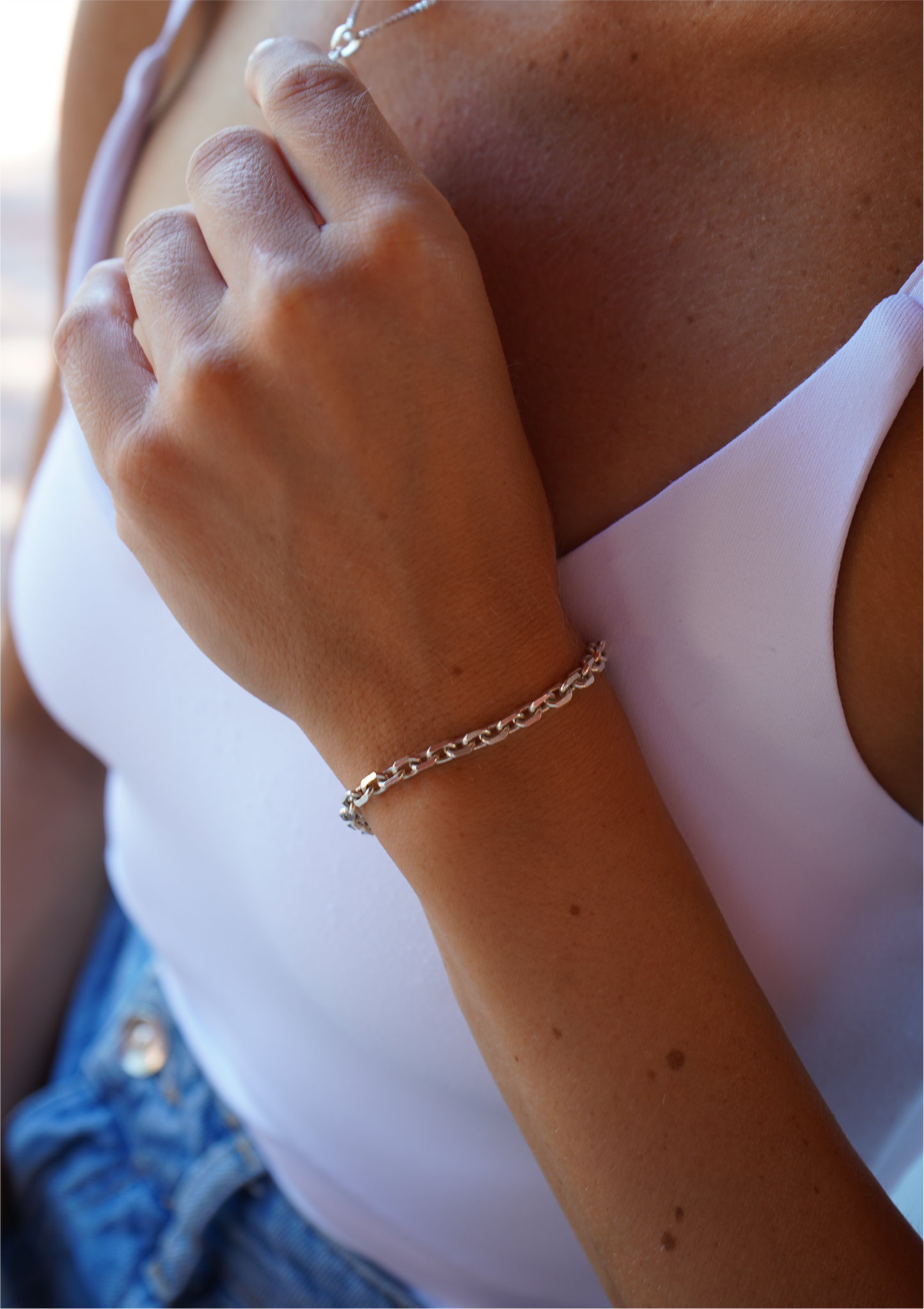 4mm Anchor Bracelet Silver