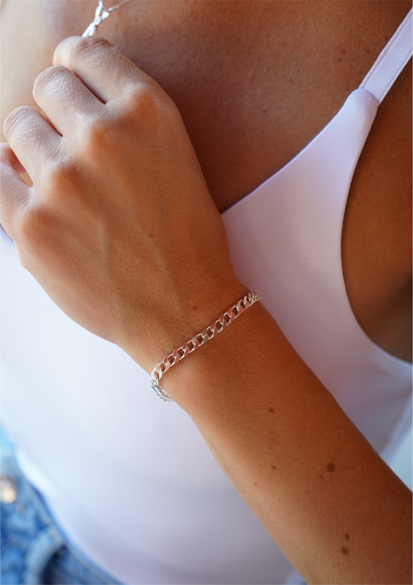 Silver Pansar Bracelet 4mm