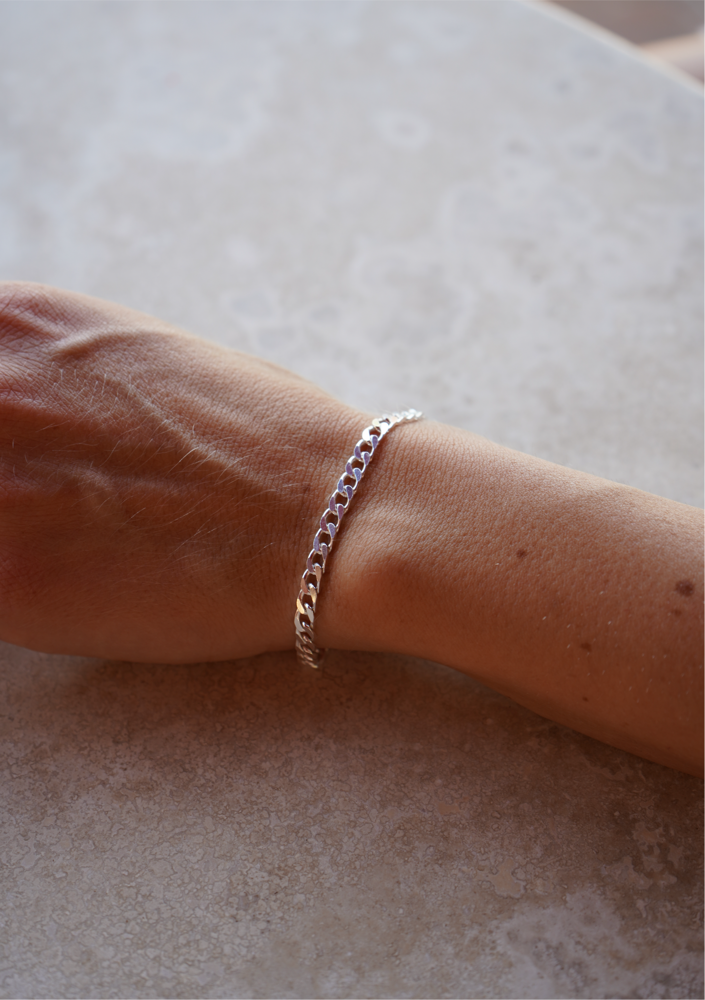 Silver Pansar Bracelet 4mm