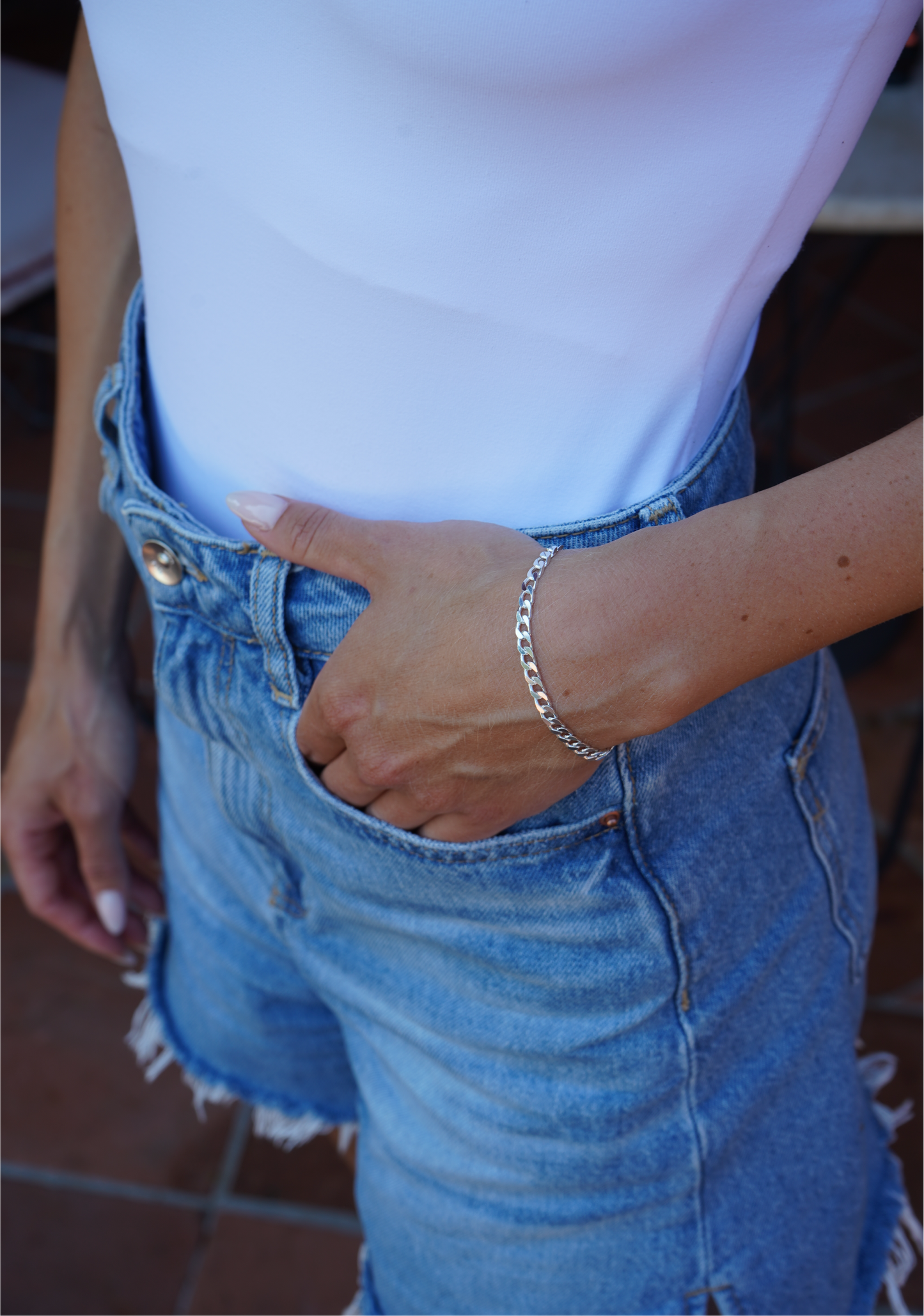 Silver Pansar Bracelet 4mm