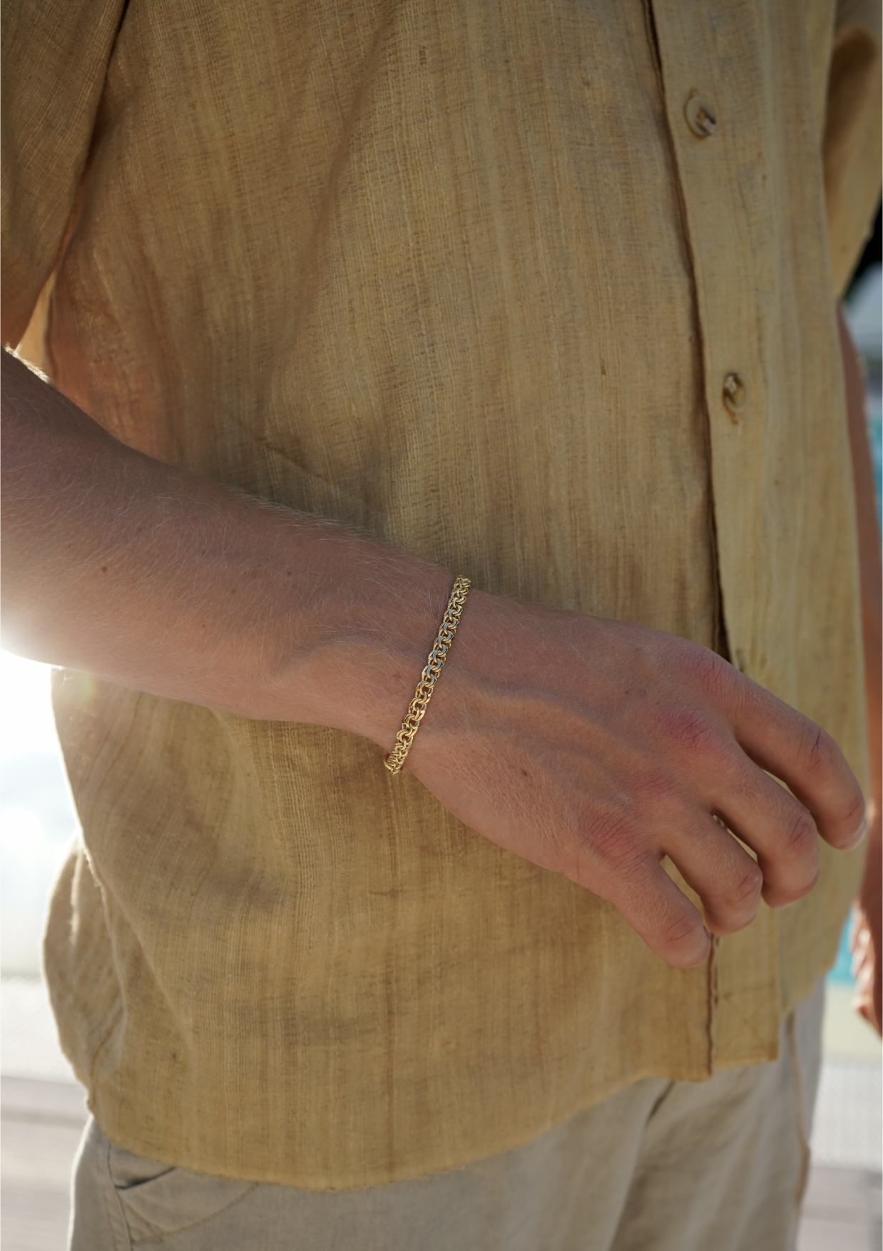 Gold Bismarck Bracelet 5 mm