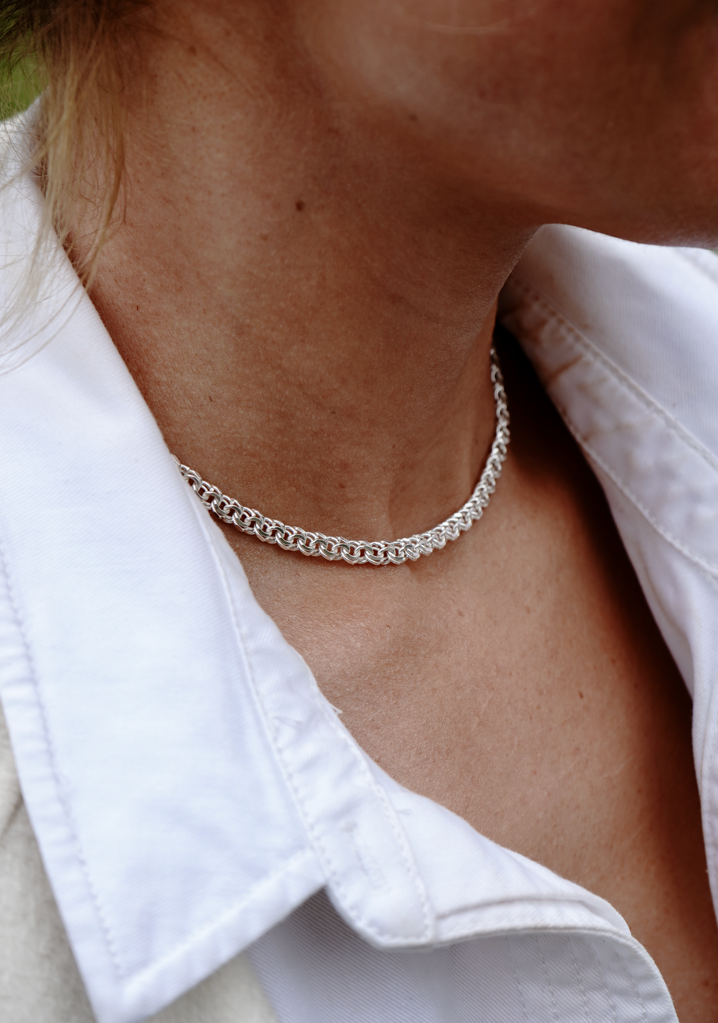 Silver Bismarck Necklace 6mm