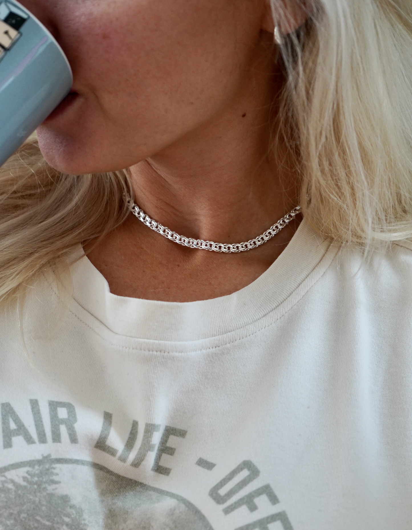 Silver Bismarck Necklace 6mm