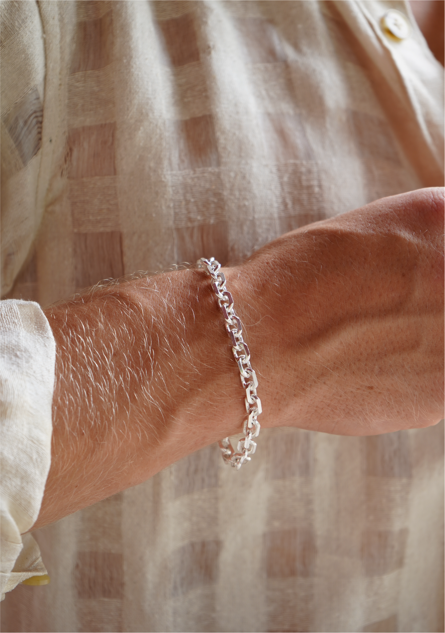 Silver Anchor Bracelet 7mm