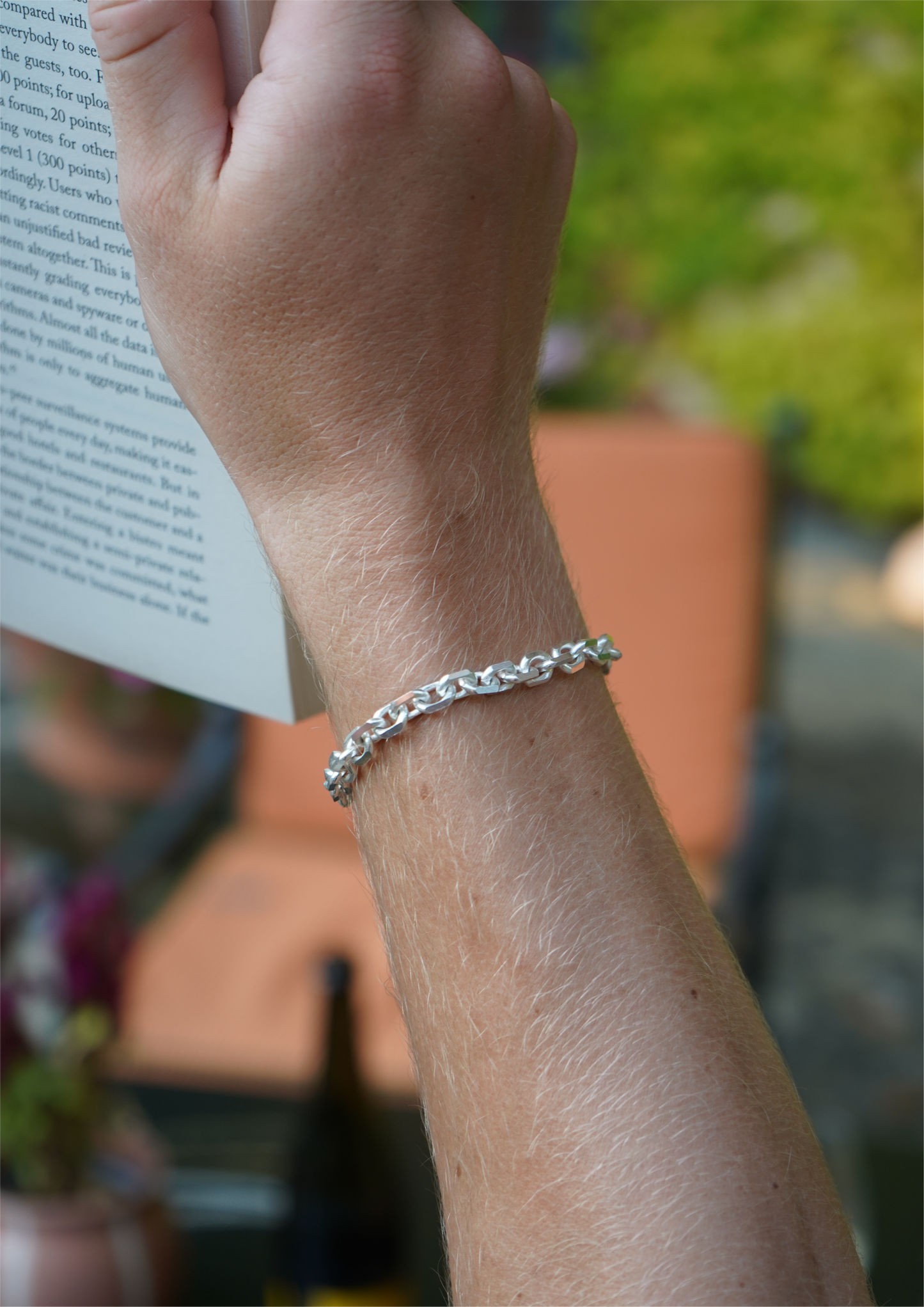 Silver Anchor Bracelet 7mm