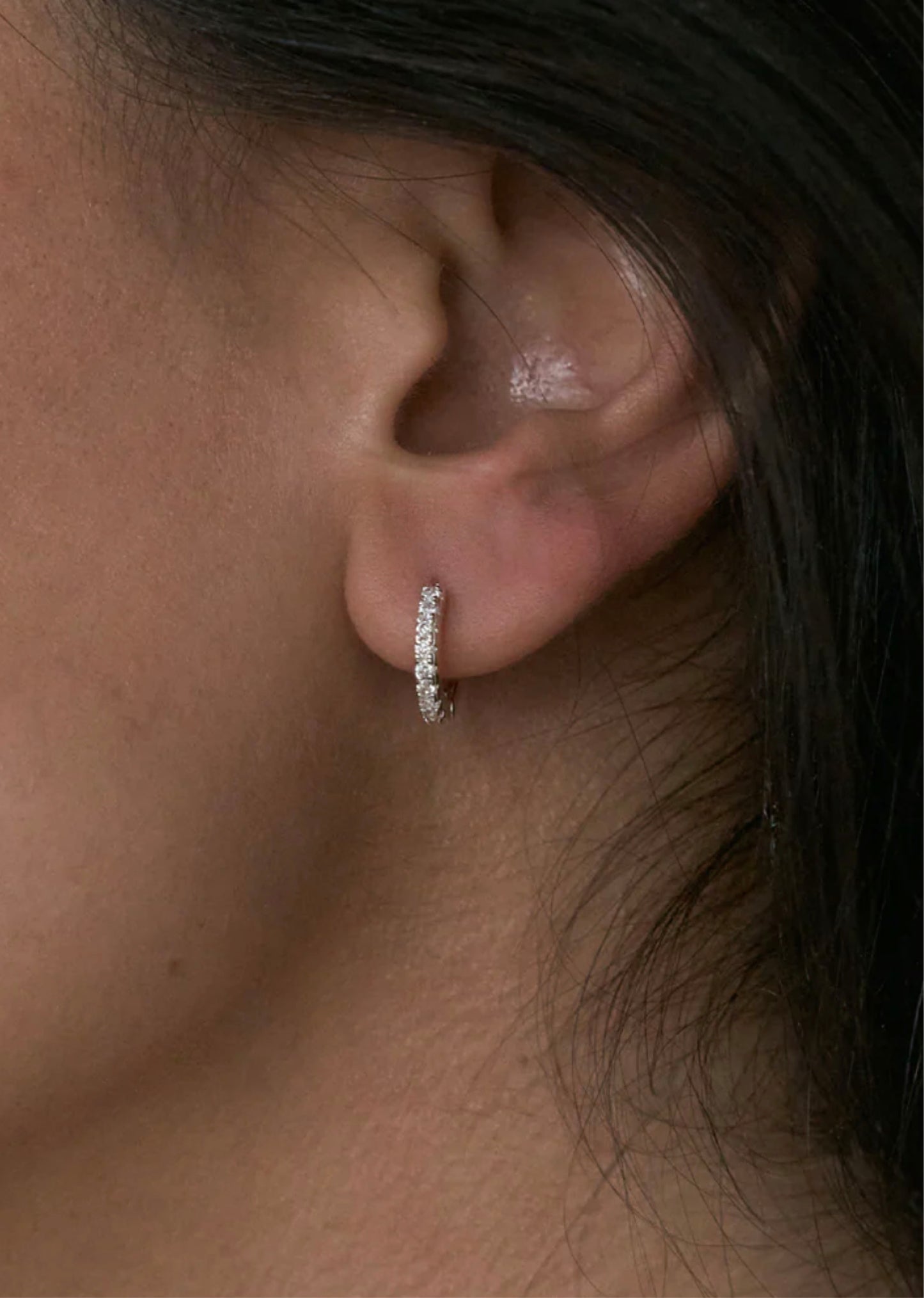 10mm Zirconia Hoops Silver
