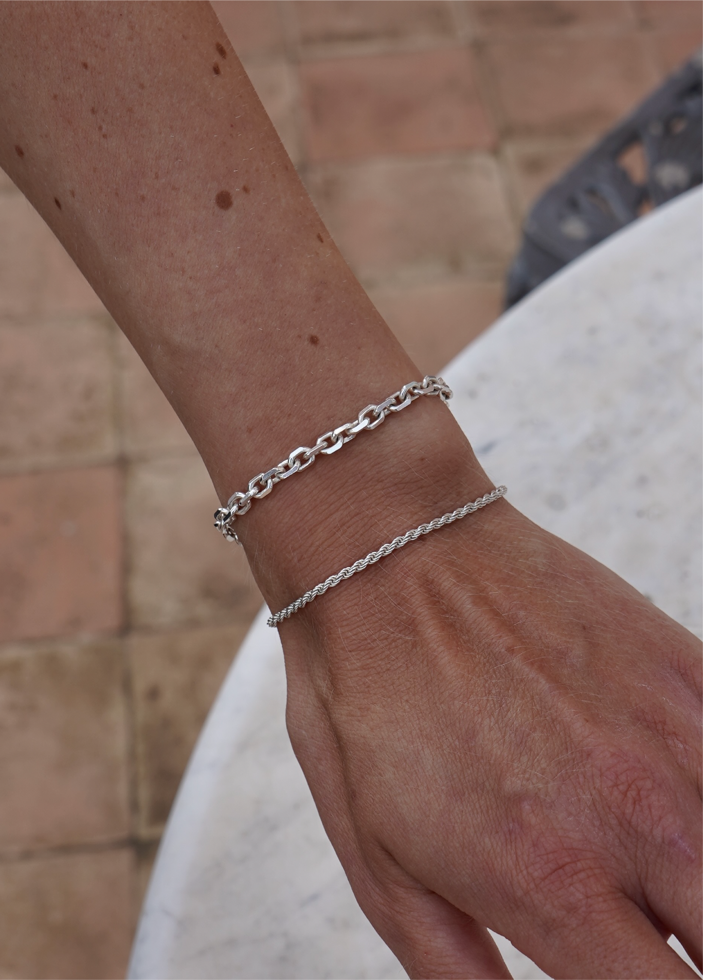 4mm Anchor Bracelet Silver