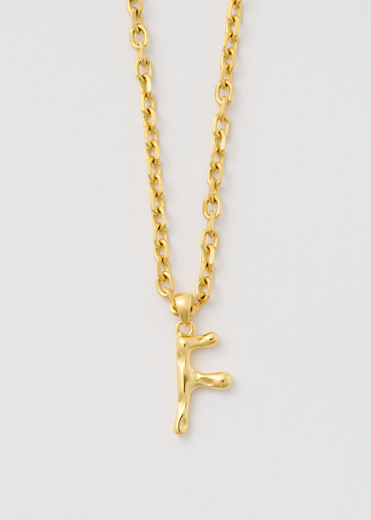 Gold Anchor Letter Necklace 3mm