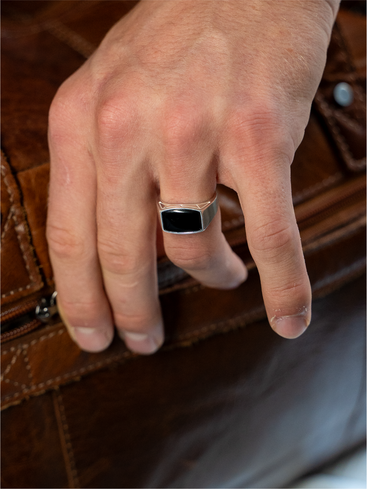 Black Stone Signet Ring