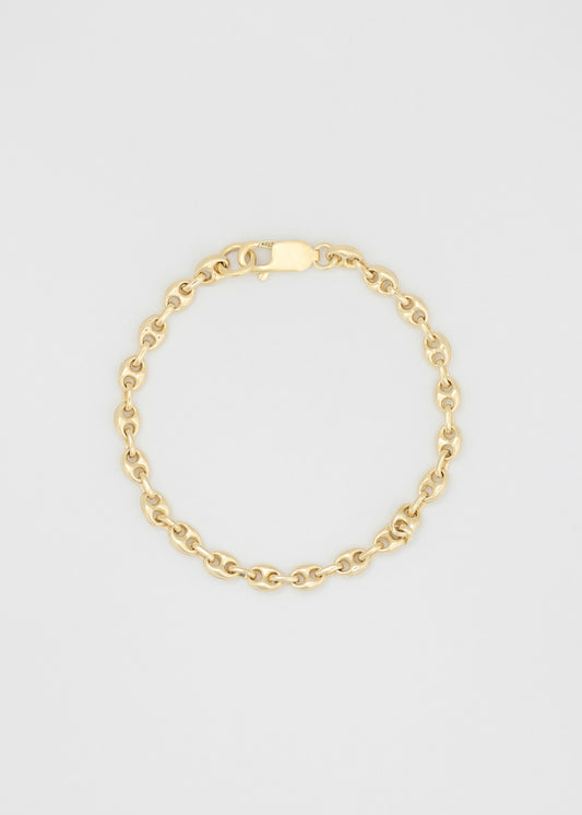 Gold Coffee Bean Bracelet 6mm