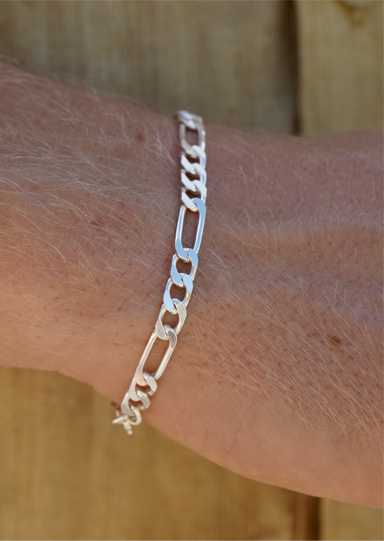 Silver Figaro Bracelet 5mm