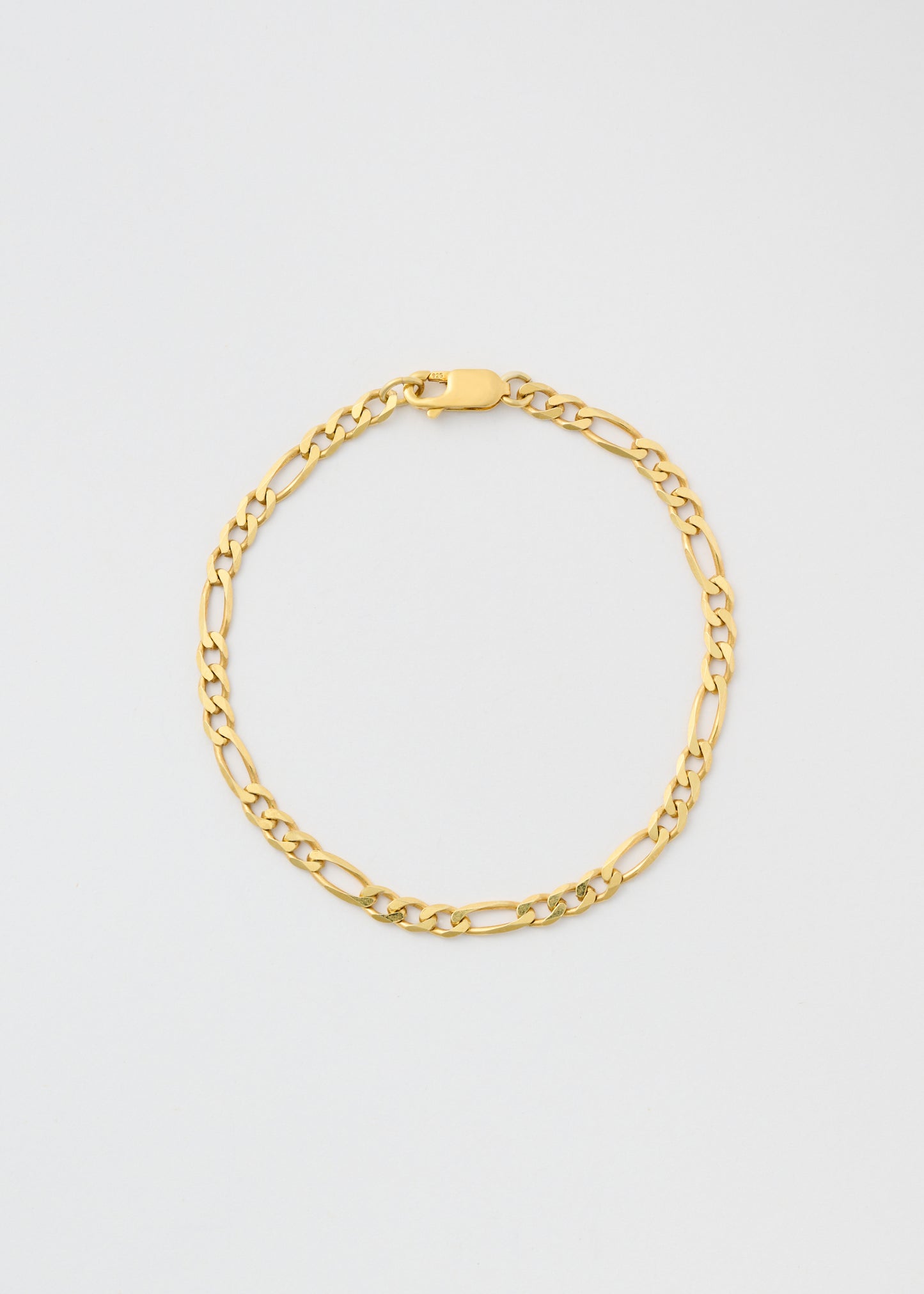 Gold Figaro Bracelet 3mm