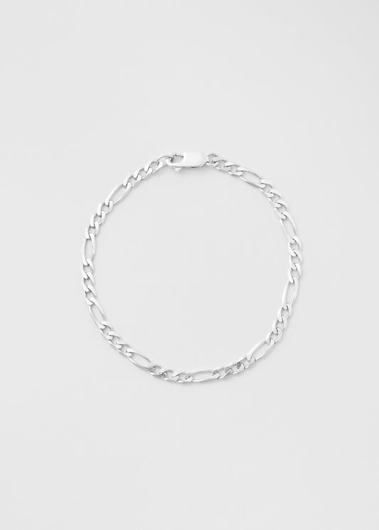 Silver Figaro Bracelet 3mm