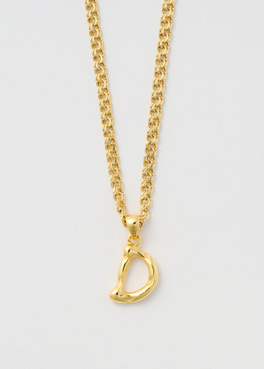 Gold Bismarck Letter Necklace 2mm
