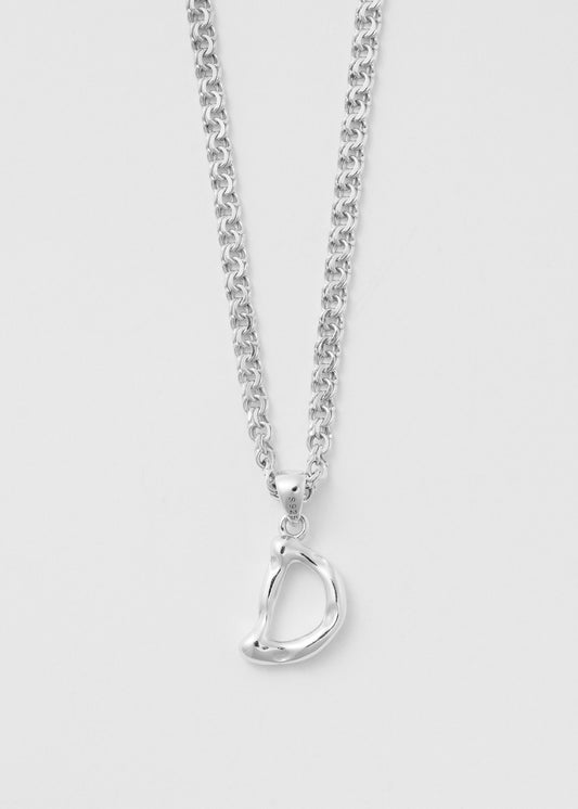 Silver Bismarck Letter Necklace 2mm
