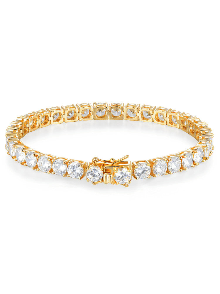 4,5mm White Tennis Bracelet Gold