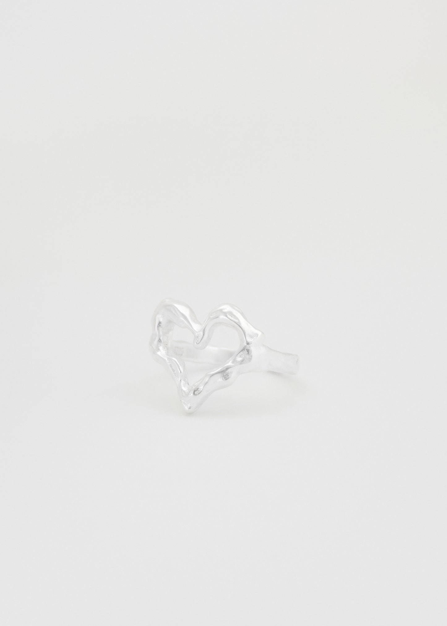 Chunky Heart Ring Silver