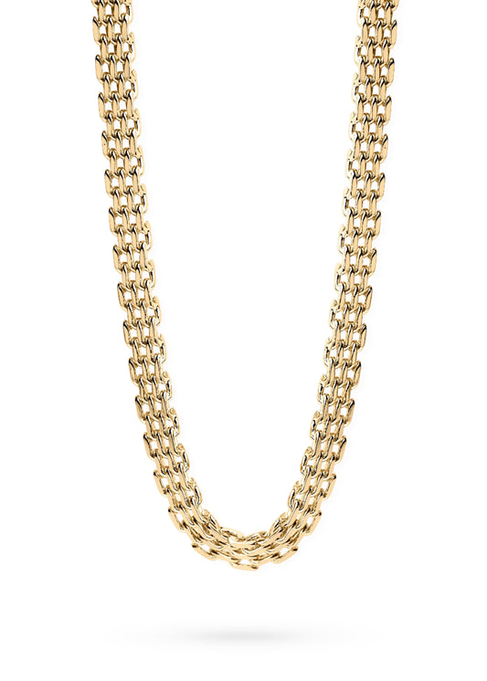 Mesh Link Necklace Gold