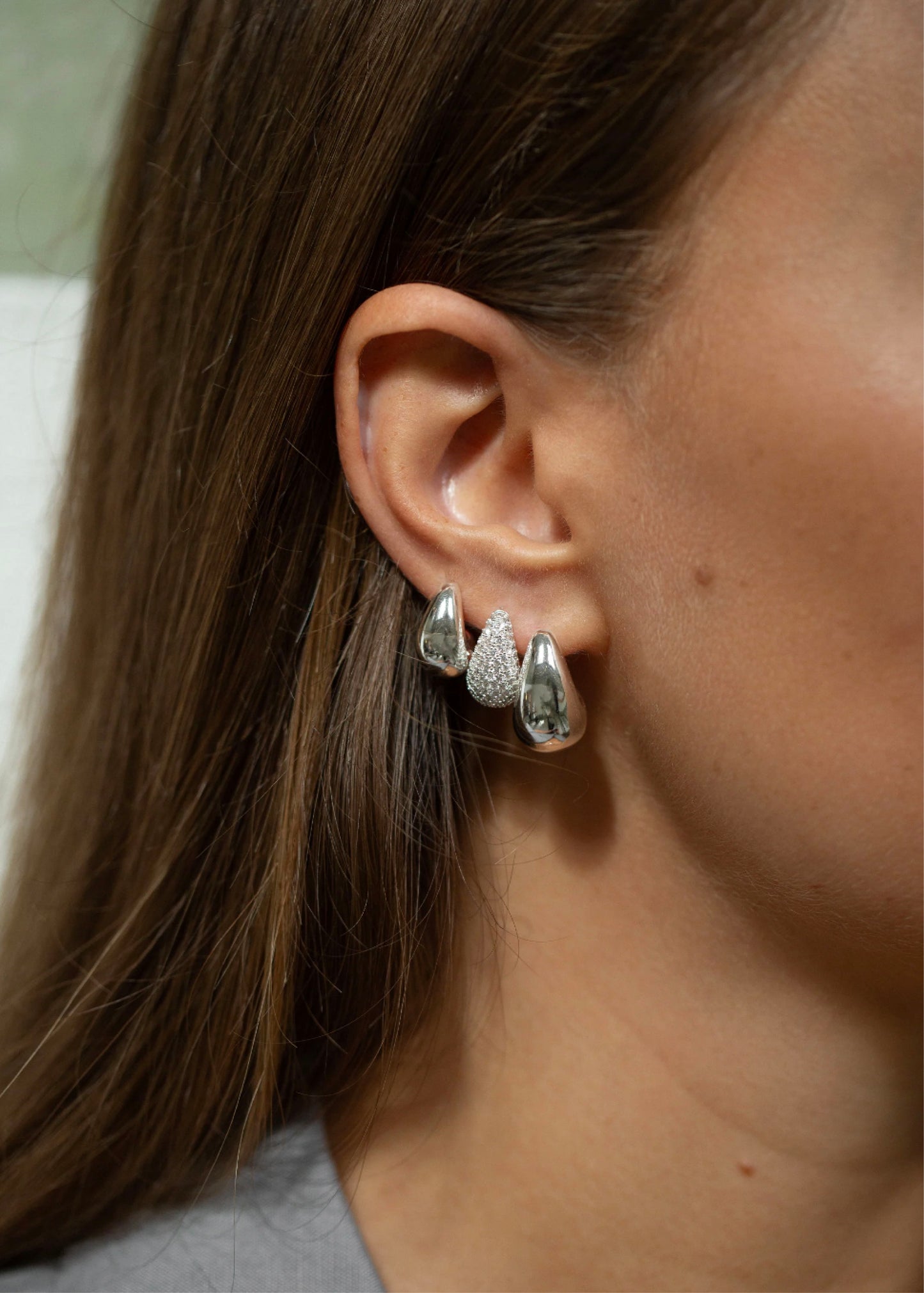 Midi Tube Hoops Silver