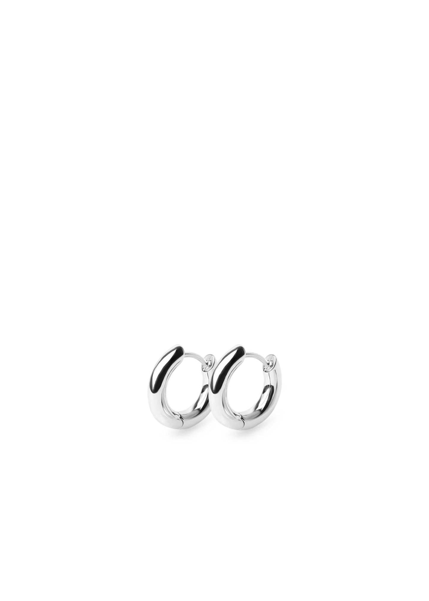 Midi Tube Hoops Silver