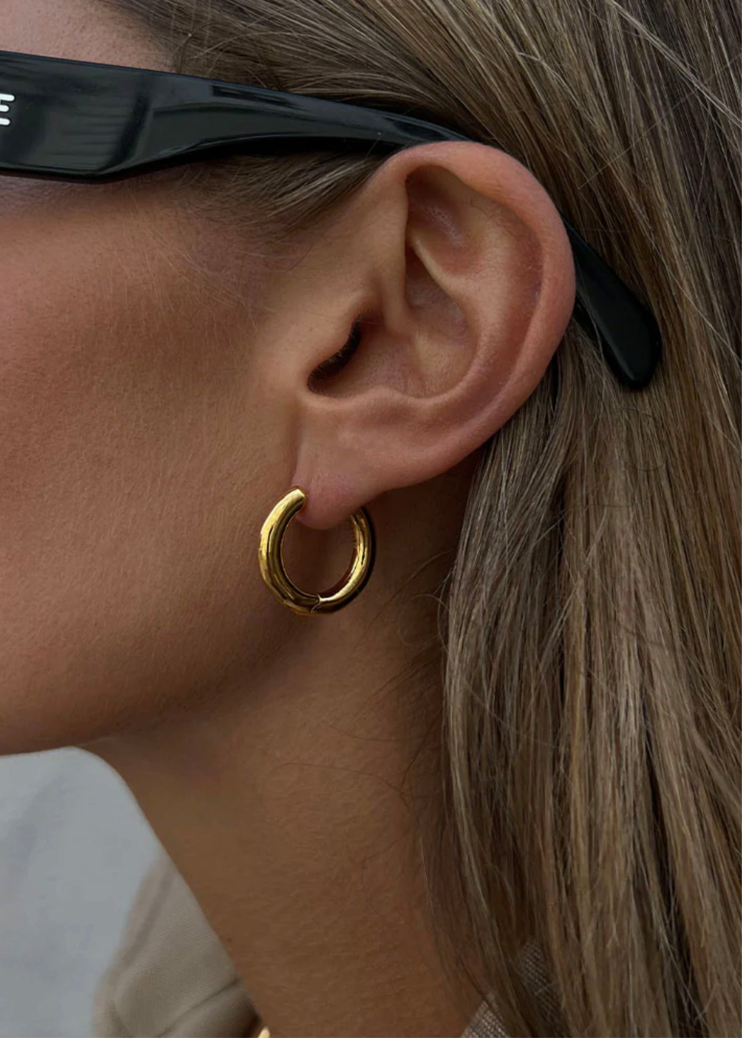 Midi Tube Hoops Gold