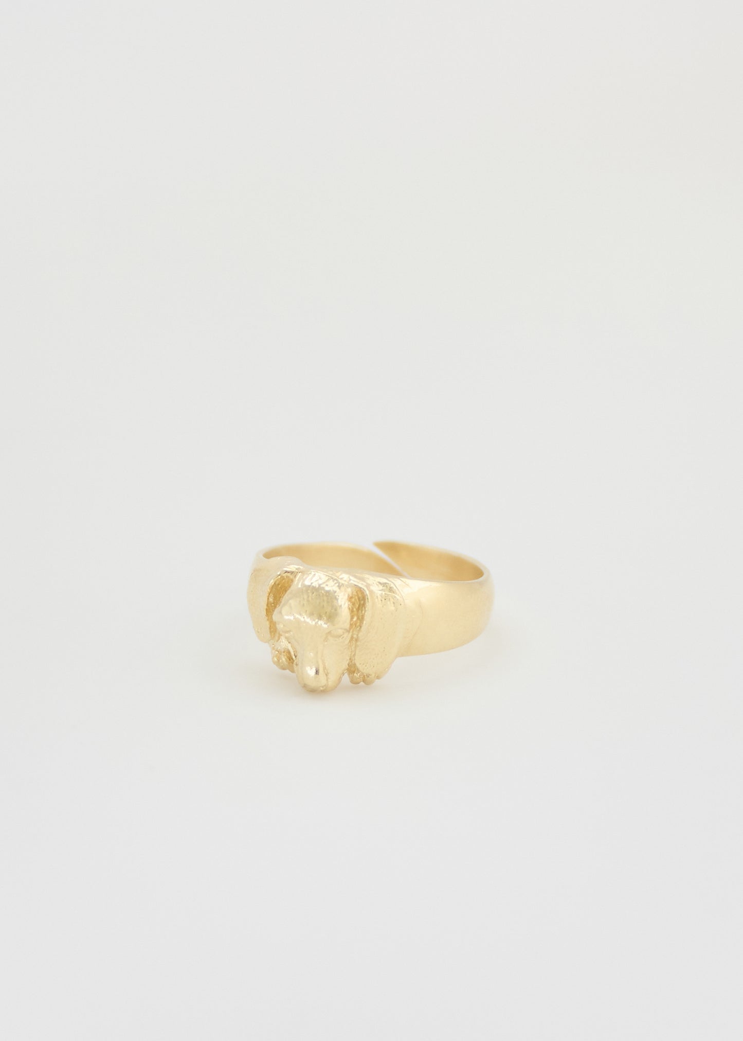 Dog Signet Ring Gold