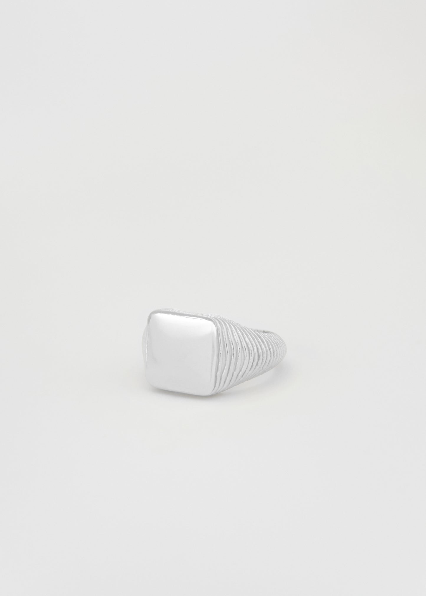 Square Aura Signet Ring Silver