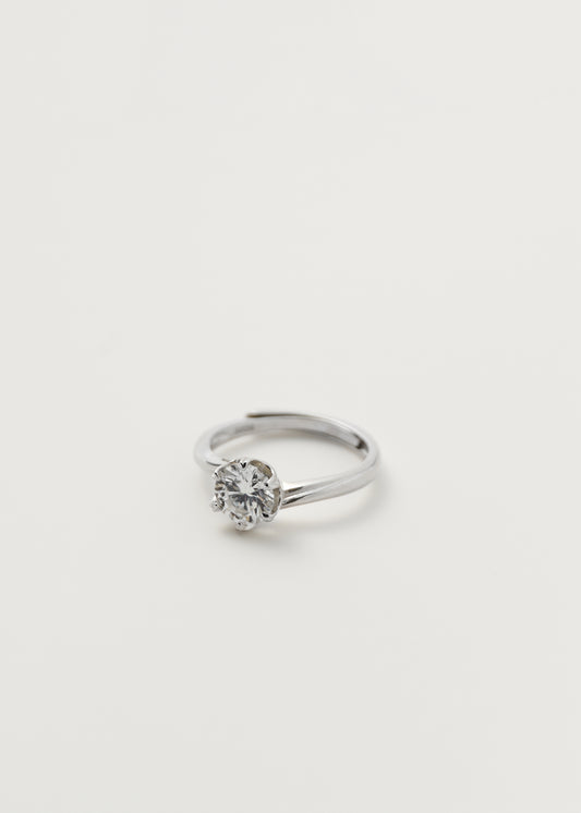 Round Diamond Ring Silver