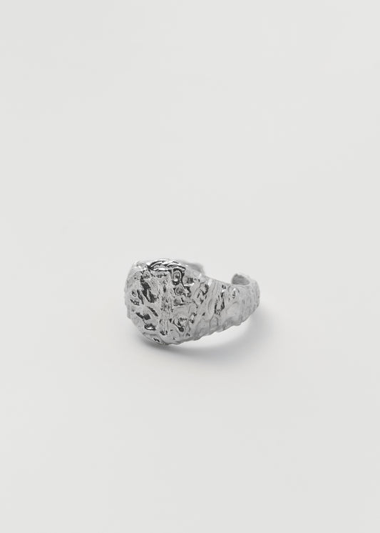 Shattered Signet Ring Silver