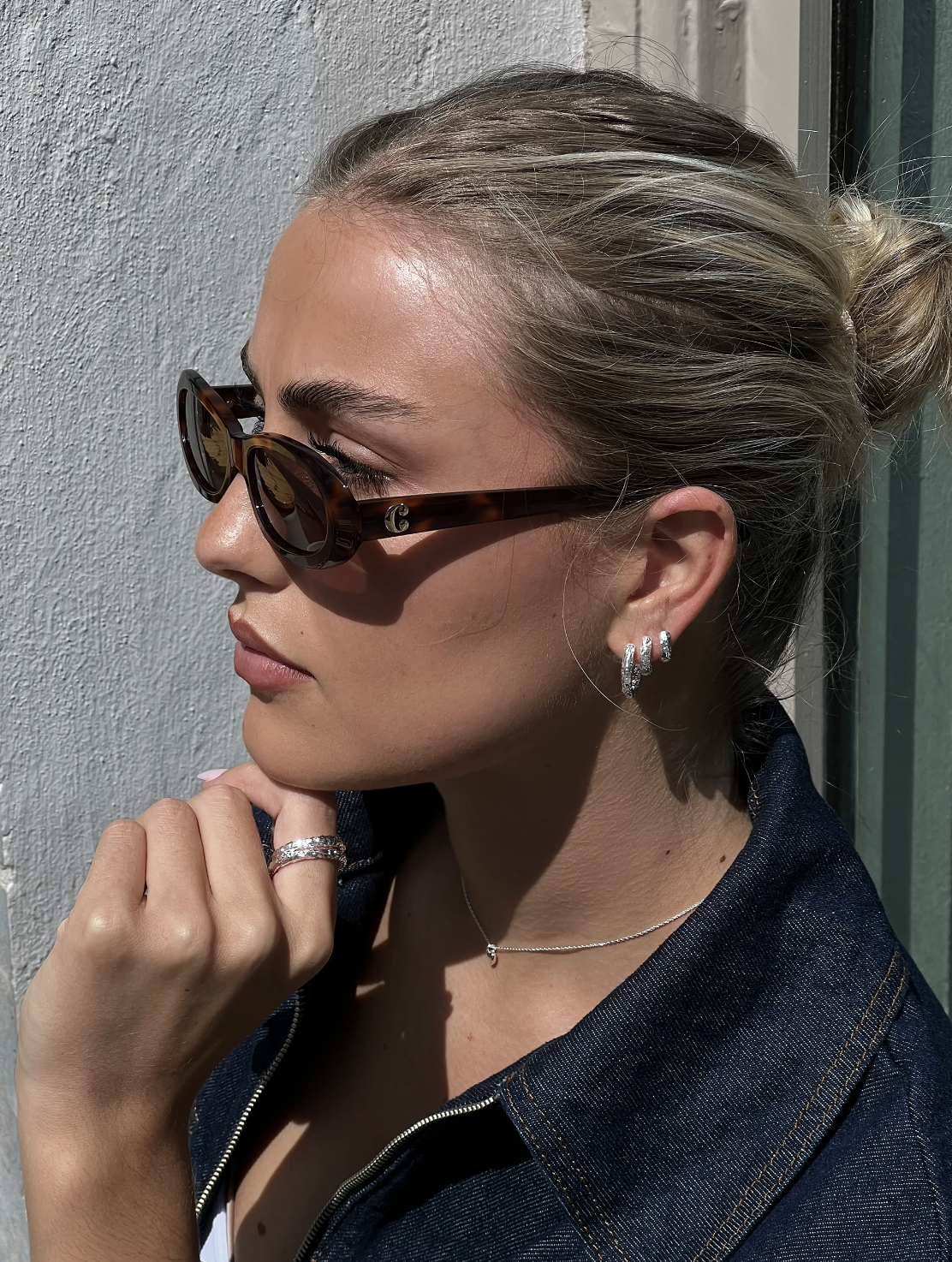 3-Pack Textured Hoops Silver