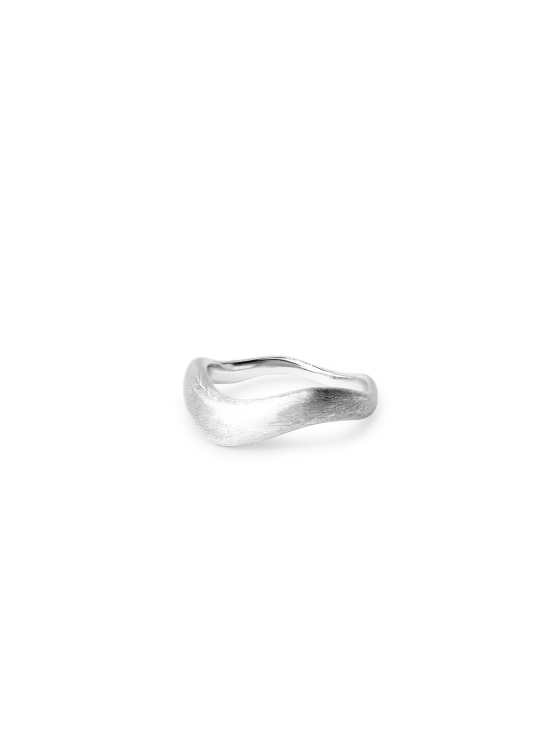 Brushed Waver Ring Silver