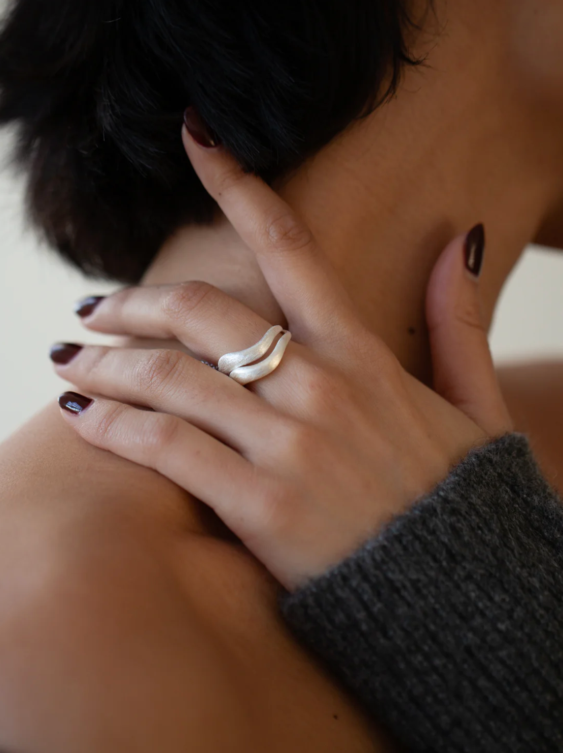 Brushed Waver Ring Silver