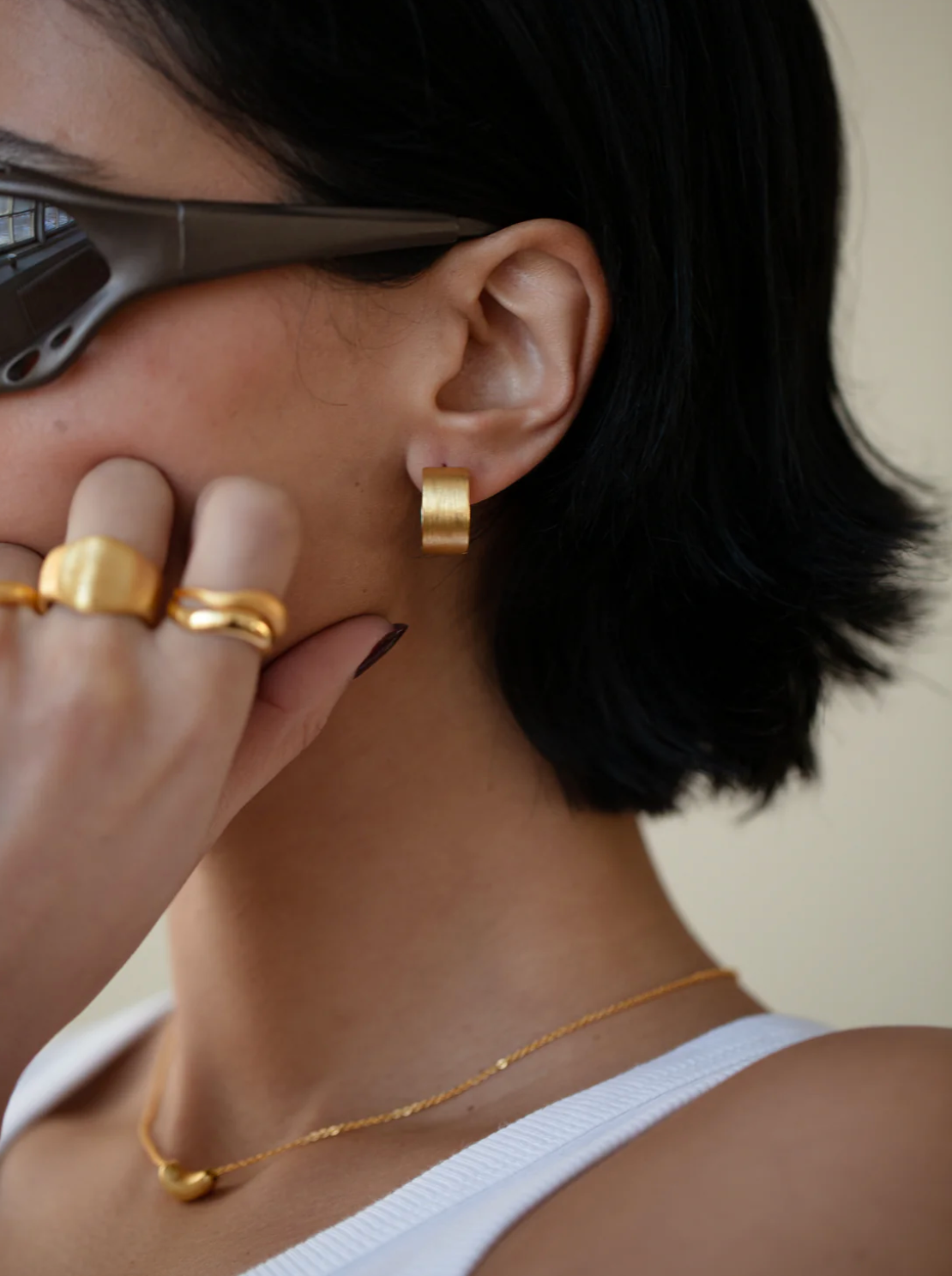 Brushed Chunky Hoops