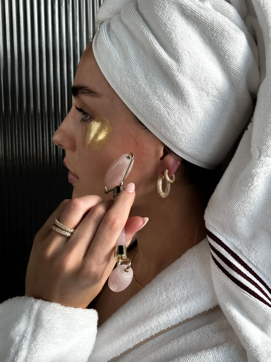 15mm Pave Hoops Gold