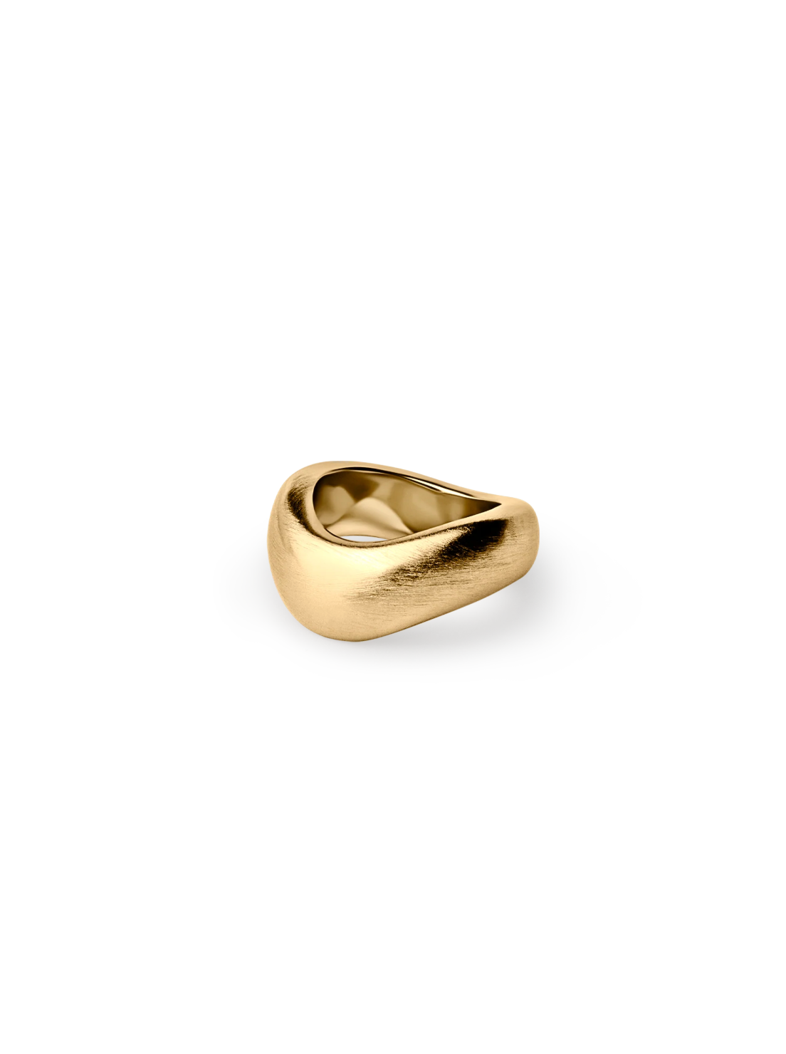 Wavy Brushed Chunky Ring
