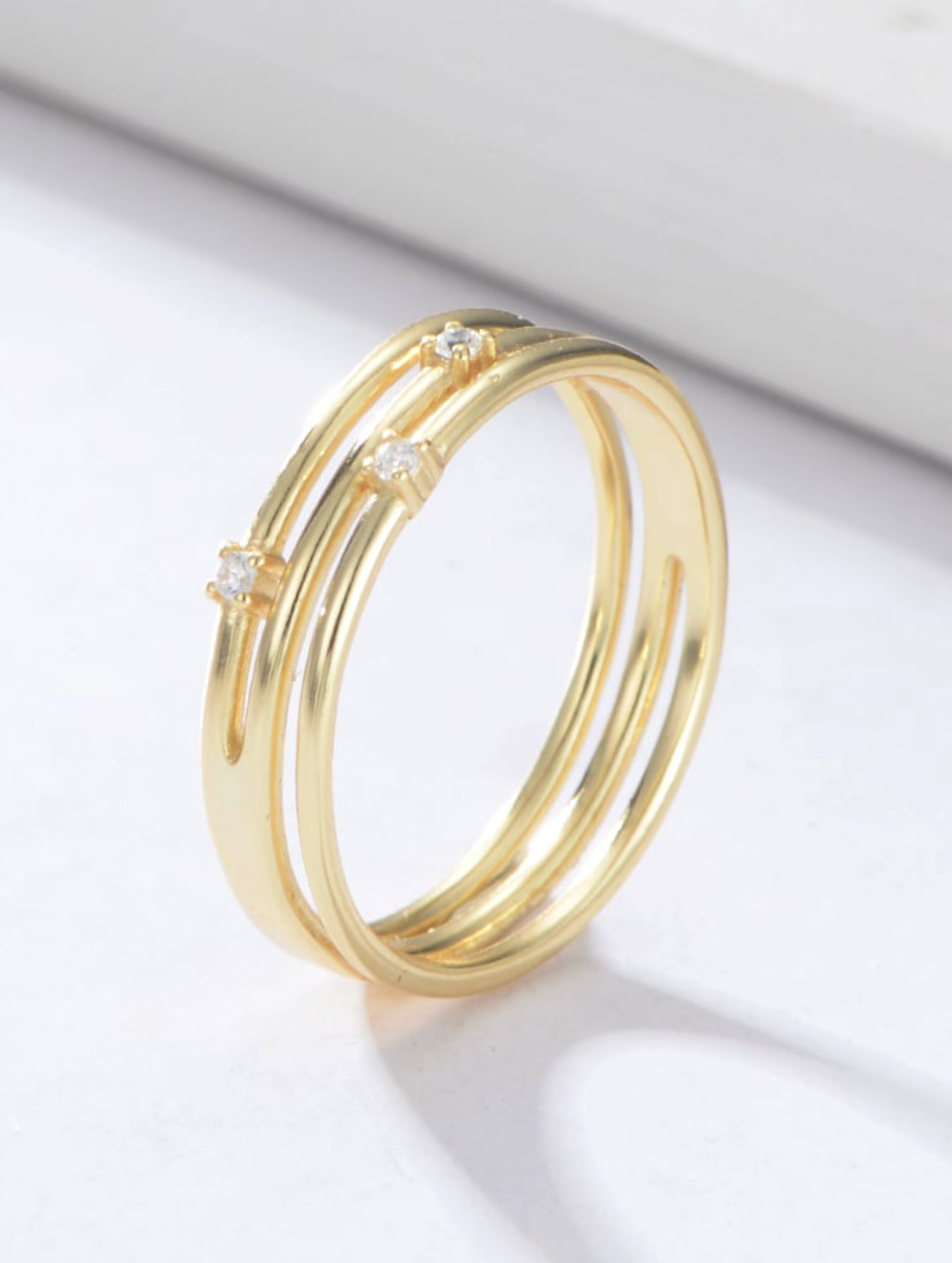 Triple Zirconia Stacker Ring