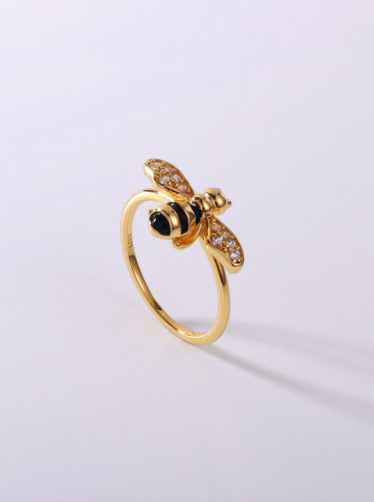 White Bee Gold Ring
