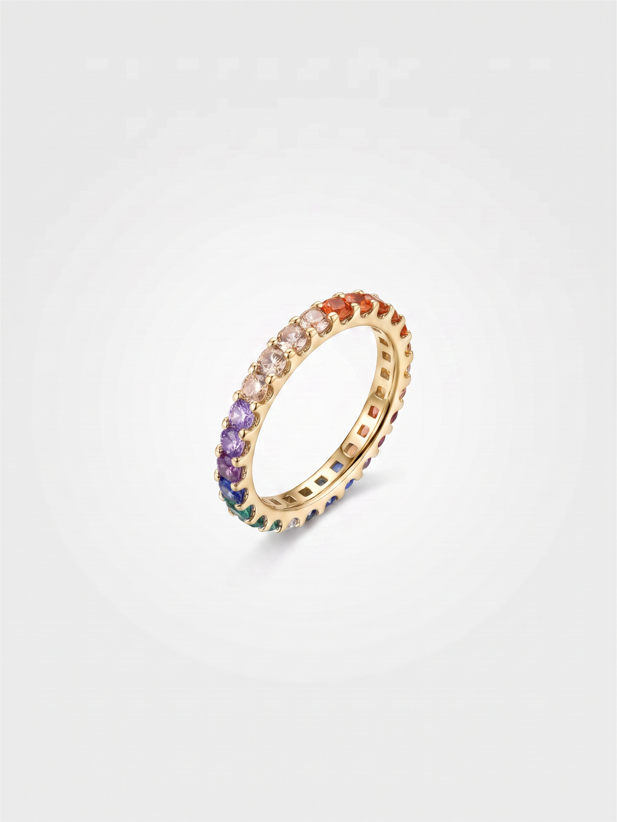 Thin Rainbow Ring Silver