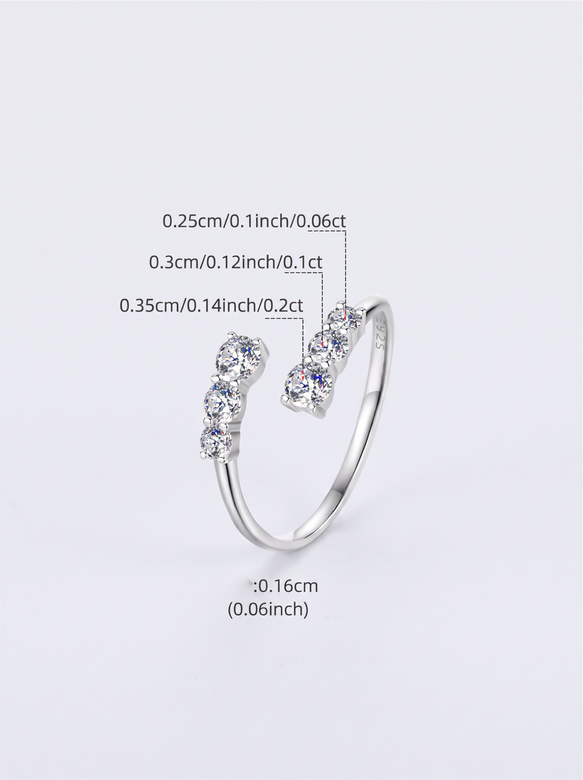 Triple Mossanite Ring