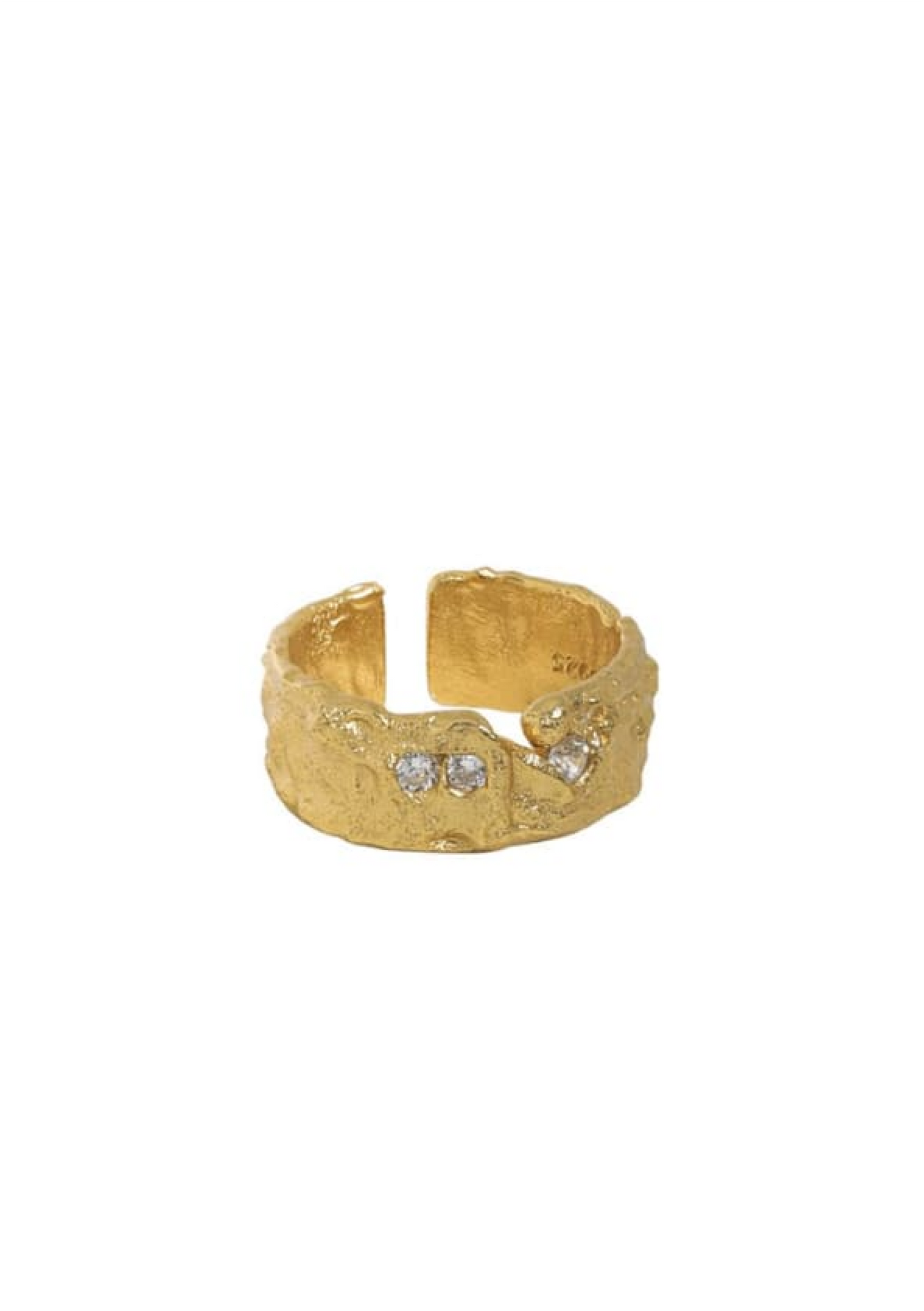Adjustable Stone Ring Gold