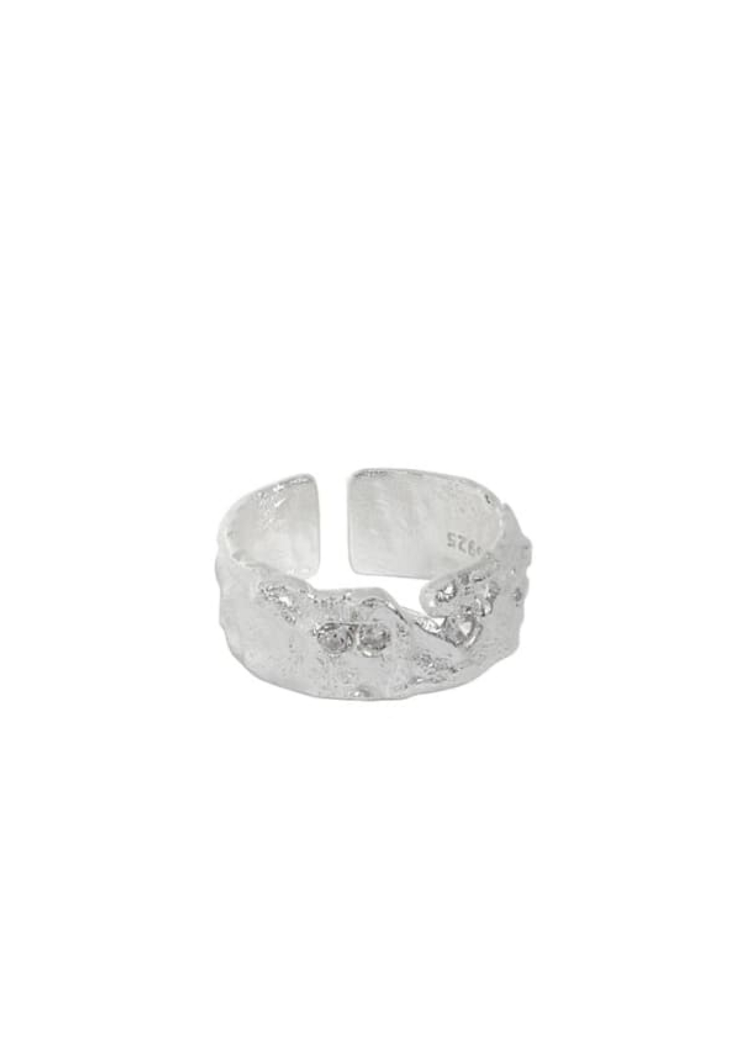 Adjustable Stone Ring Silver