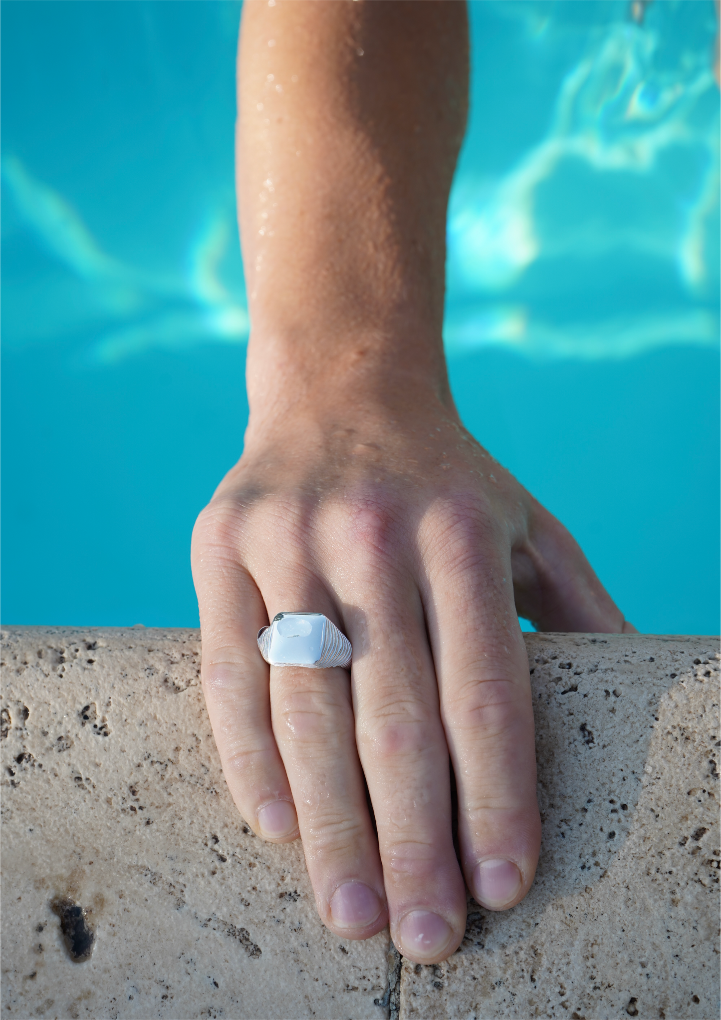 Square Aura Signet Ring Silver