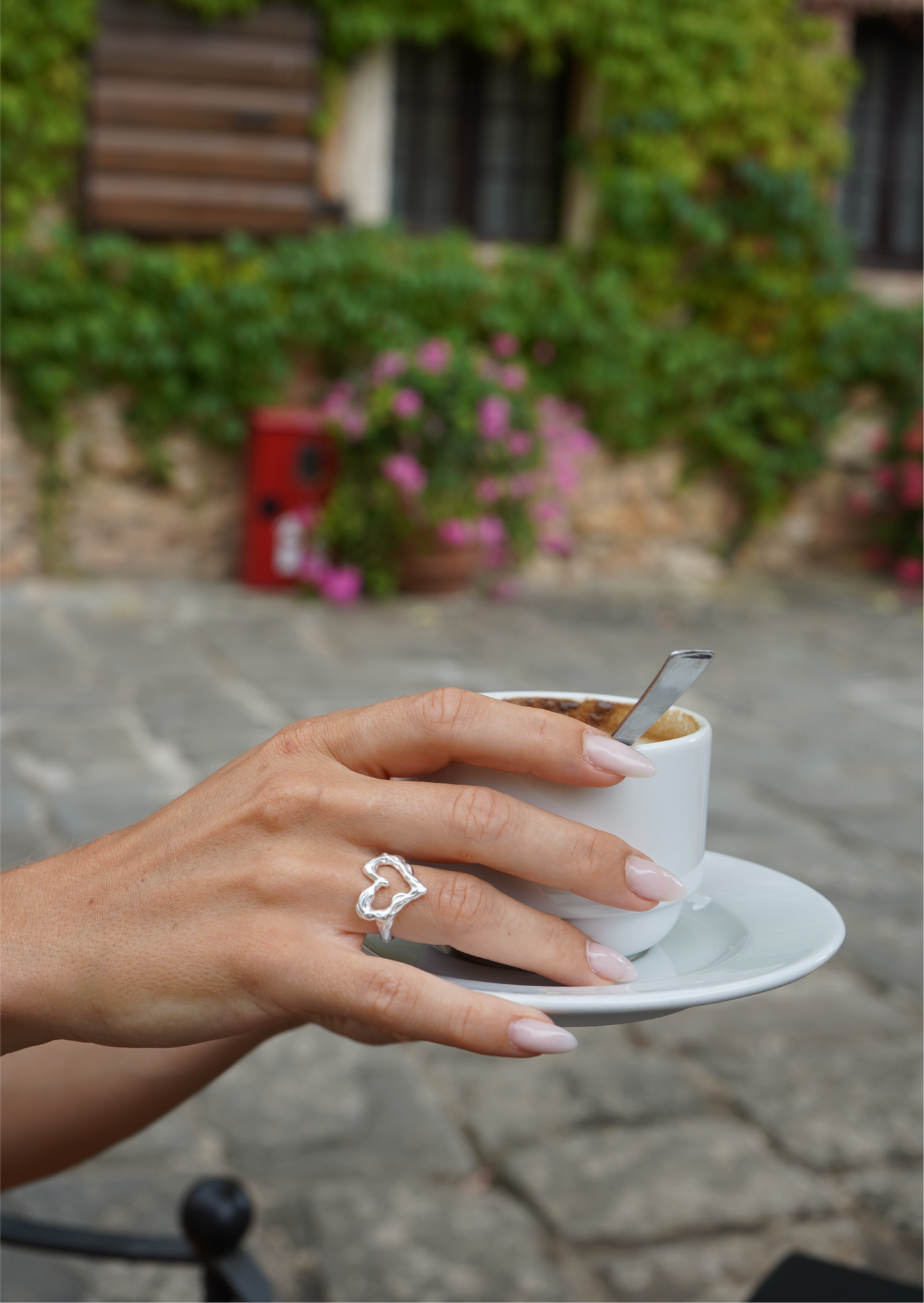Chunky Heart Ring Silver