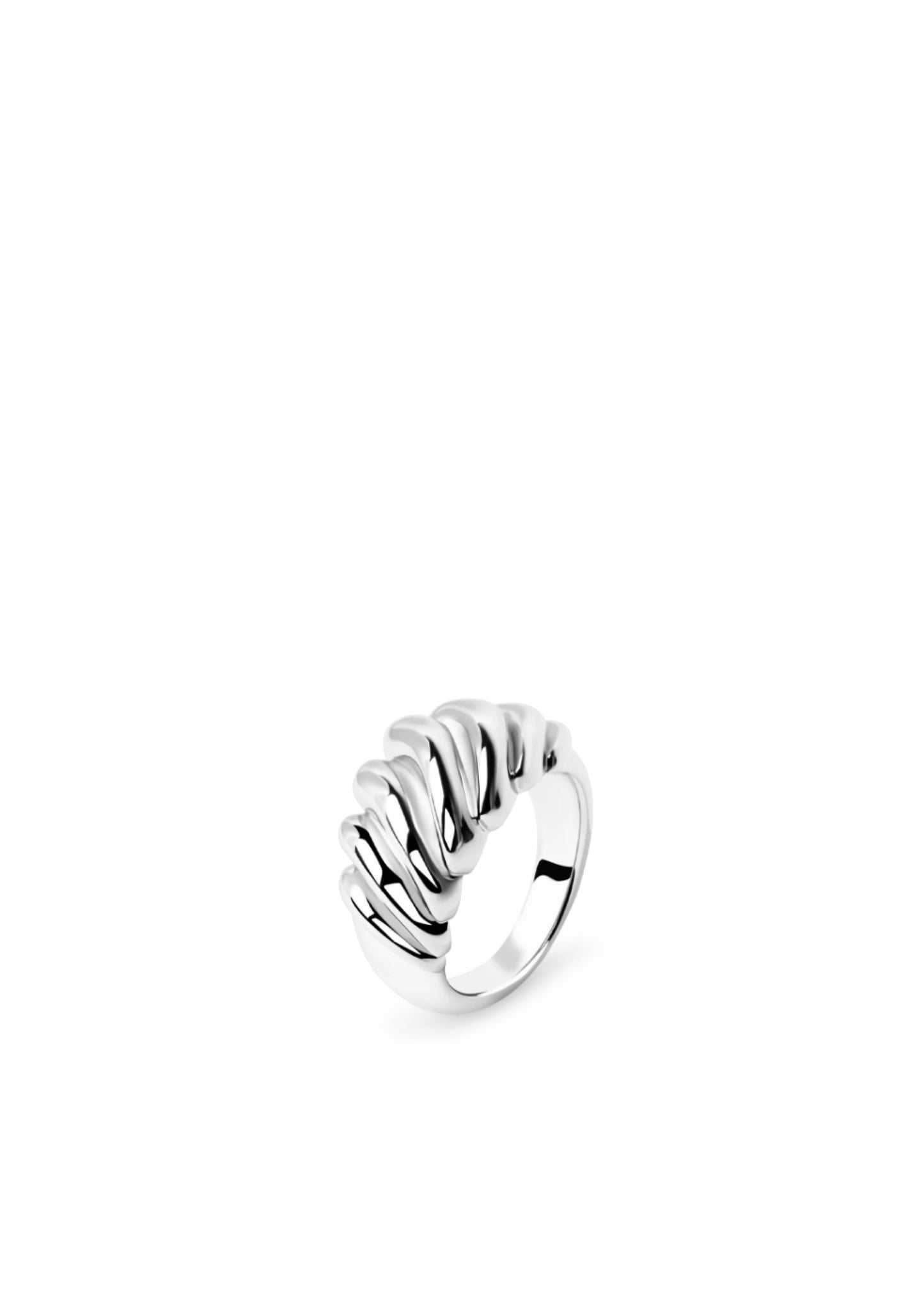 Retro Croissant Ring Silver