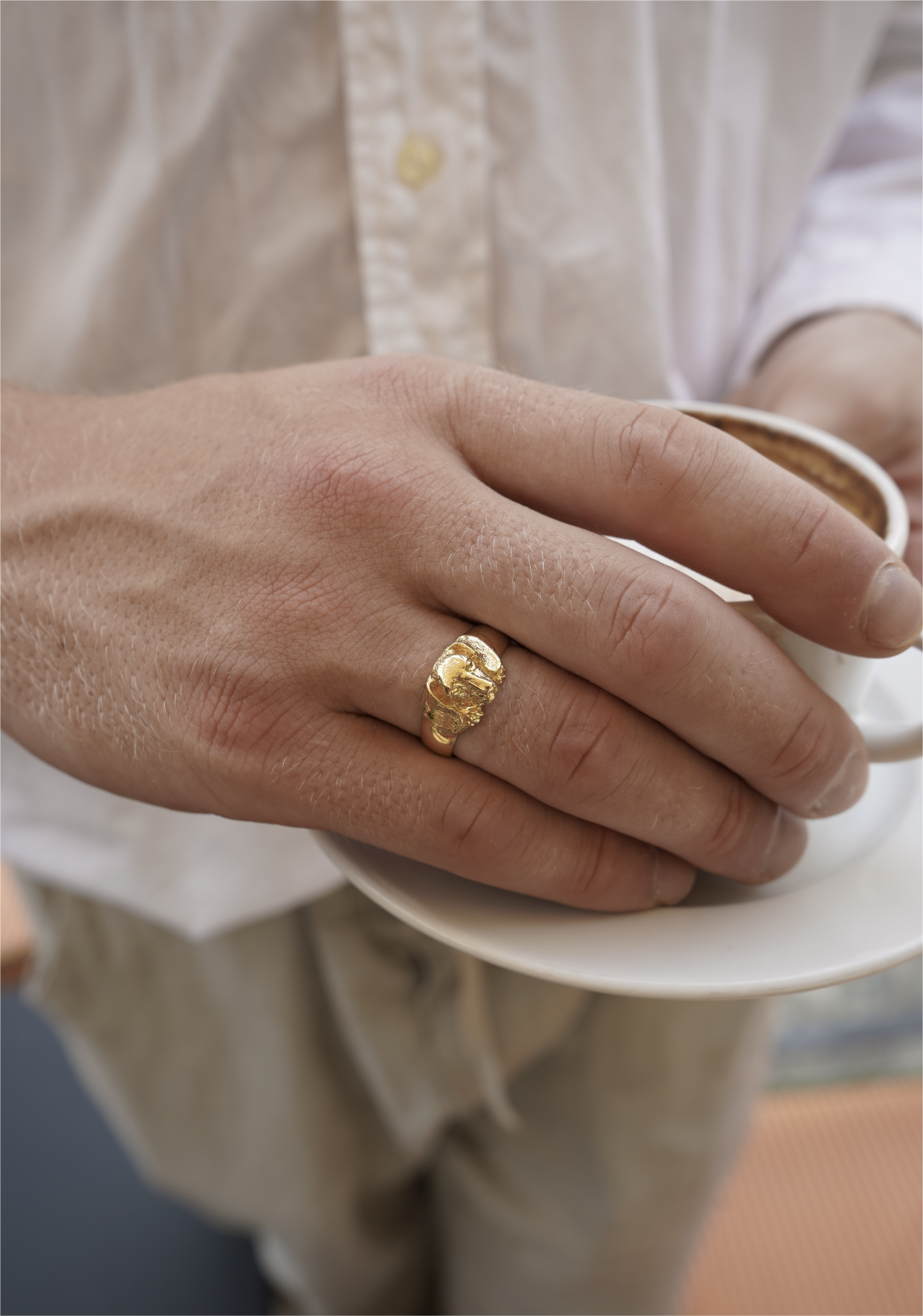 Dog Signet Ring Gold